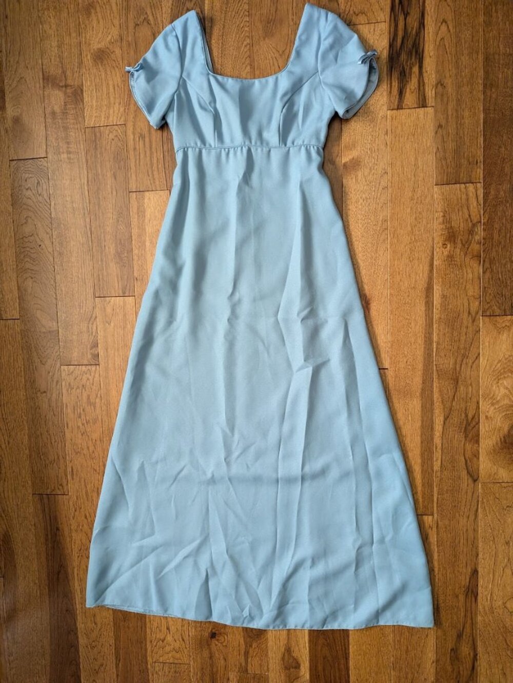 Champagne Formals Light Blue Empire Waist Maxi Dress